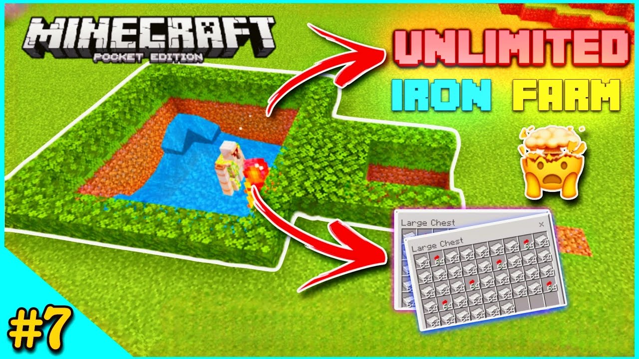 I Build Best Iron Farm🤯 In Minecraft Pe Survival Series Ep- 7 In Hindi ...