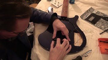 Hip Shot Rickenbacker bass bridge installation..