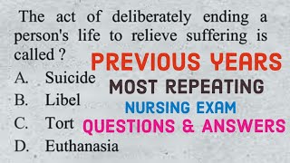 Previous years most repeating nursing exam questions and answers #nursingexam screenshot 2