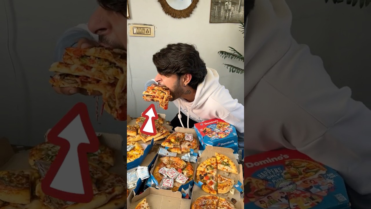 Ordered ENTIRE MENU Of Domino&rsquo;s Pizza 😰🤯🤯 #ashortaday #minivlog #foodchallenge  #dailyshorts