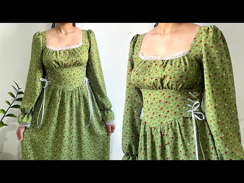 Make This Vintage Puff Sleeve Dress No Pattern Beginner Friendly 
