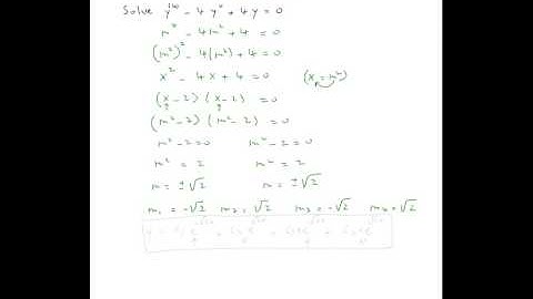 Homogeneous linear equations with constant coefficients (4th order) #1