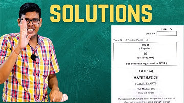 CHSE Math Exam Paper Solution 2023  Solved CHSE Math Exam Paper Explained