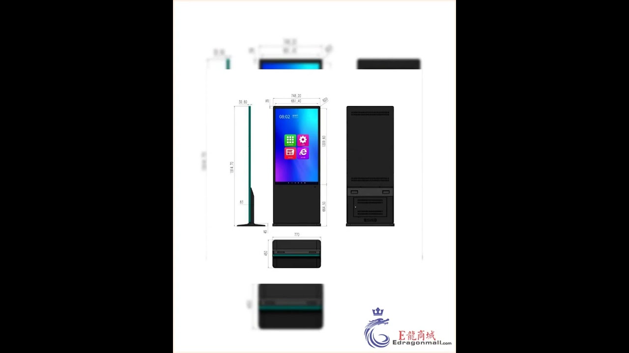 CRONY TX55-2 55inch Advertising machine LCD Totem Display Kiosk Touch Screen Floor-Standing Adver...