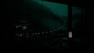 Deep Forest Rain Around a Quiet Cabin 🌧 (No Ads) | Relaxing Dark Bedroom Sounds for Restful Sleep