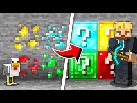 Minecraft One Chunk, But ALL ORES Are LUCKY
