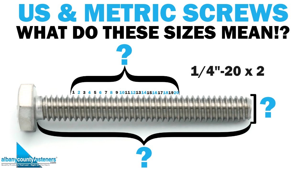 How To Measure Screws & Bolts - Us & Metric Sizing | Fasteners 101 - Youtube