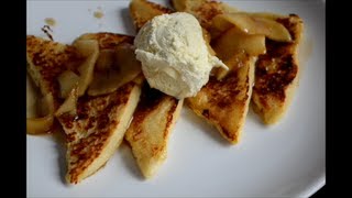 حلى توست فرنسي بصوص التفاح -French toast with apple sauce