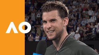 Dominic thiem's on-court interview following his qf victory over
rafael nadal at australian open 2020.