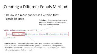 Special Methods - toString and equals (Java) - Power Point