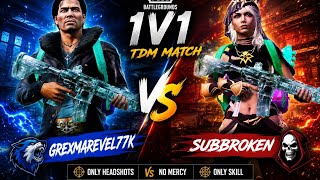 GrexMarevel77K Vs SUBBROKEN Best 1V1 Gameplay | #pubgmobile #viral #video #pubg 