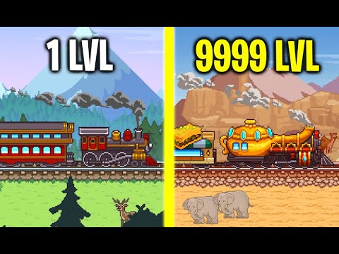 Tiny Rails! MAX LEVEL Rare Golden Train EVOLUTION! MAX LEVEL Cargo, Speed, Passengers, Cars, Engine