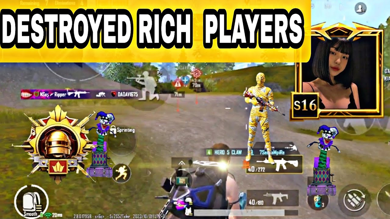DESTROYED RICH SKINS🤑 WITH PURE SKILLS 😈💥 @playwithheroyt #shorts #pubg ...