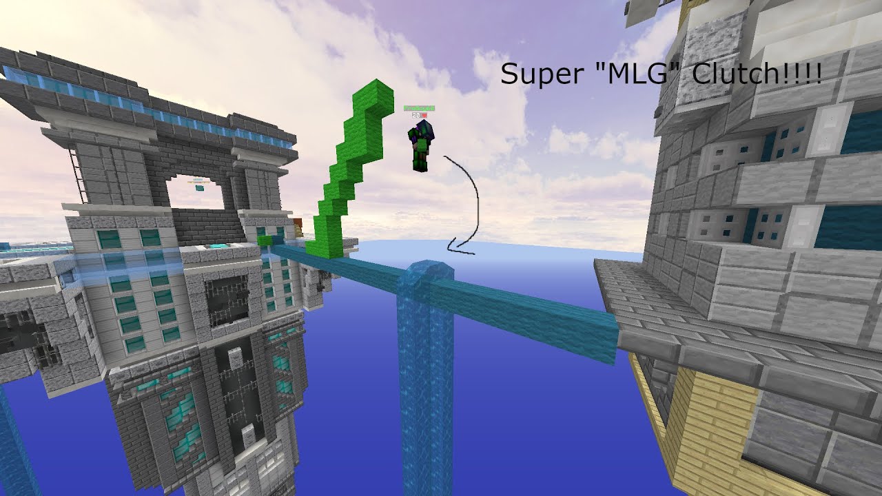 MLG Water clutching in bedwars! w/CBoy14 Hypixel bedwars YouTube