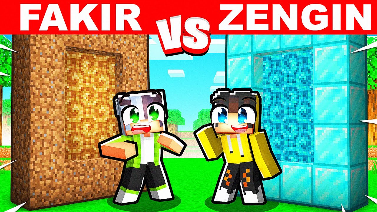 ZENGİN vs FAKİR: Portal Yapı Kapışmasında Arkadaşlarımı Trolledim! 🤑 | Minecraft