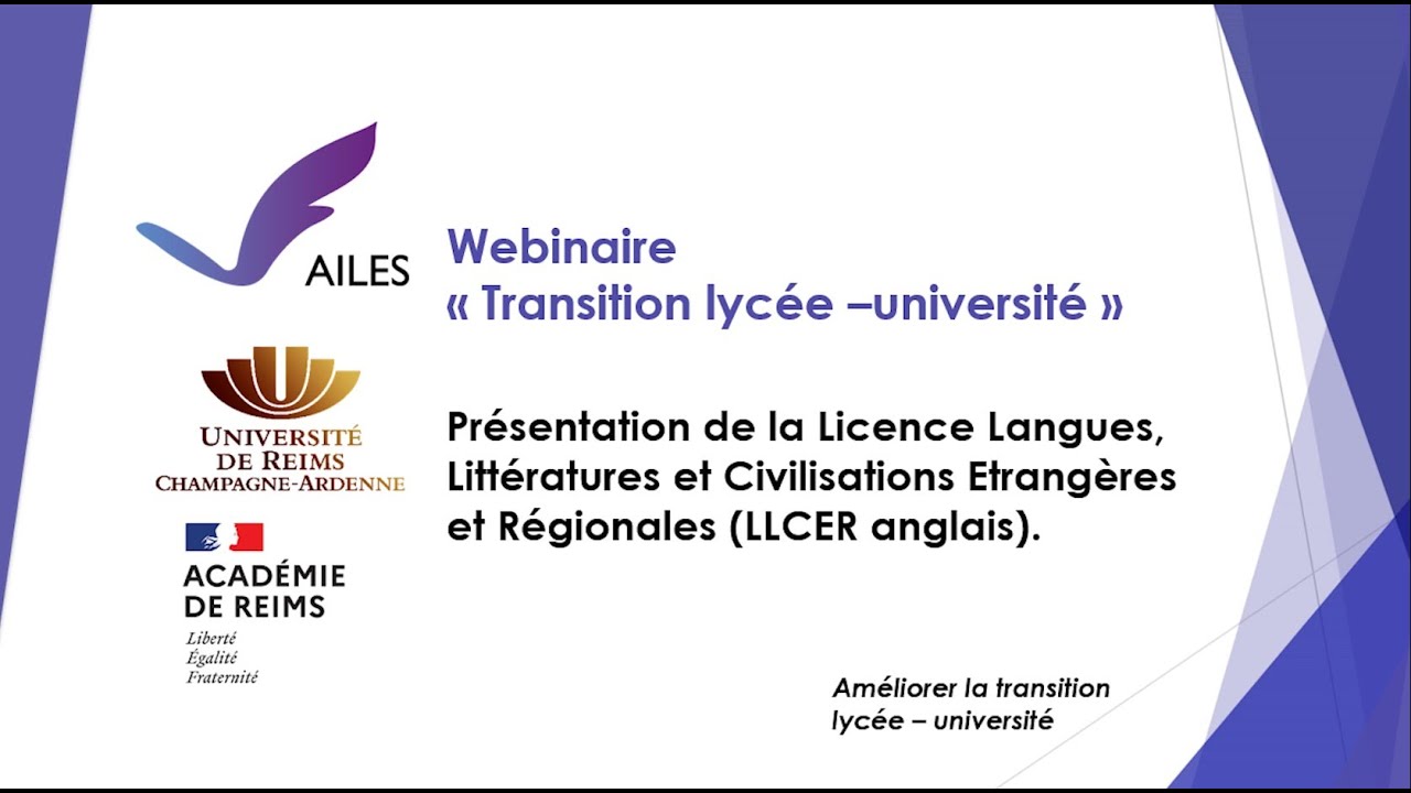 Prsentation de la Licence Langues Littratures et Civilisations Etrangres et Rgionales anglais