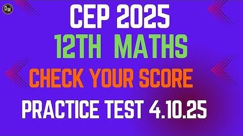 Class 12th Math |PRACTICE TEST 1 SOLUTION CEP 2025 Competency Enhancement Plan| NAS |PSEB