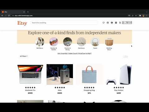 Etsy Application Clone (ReactJS with Context API & NodeJS)