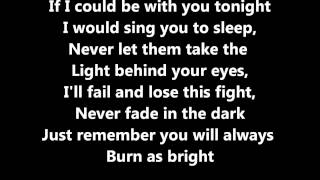 My Chemical Romance - The Light Behind Your Eyes Lyrics
