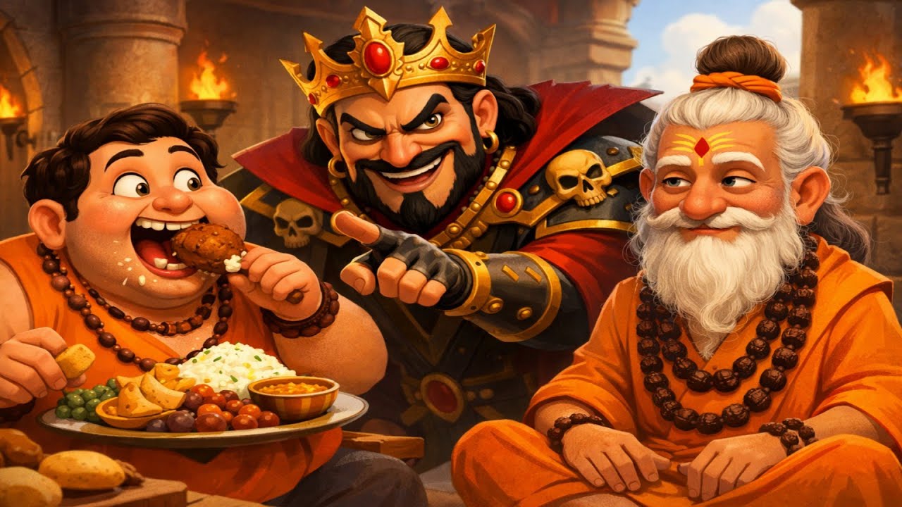 अंधेर नगरी और चौपट राजा टके सेर भाजी टके सेर खाजा। hindi cartoon story.