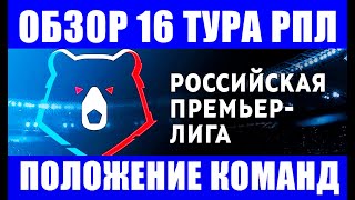 Футбол. Российская премьер-лига 2021-22. Обзор матчей 16 тура РПЛ. Положение команд в таблице.