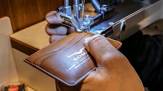 Amazing Process of Making an High-End Handmade Leather Wallet by Leather Craft Artisan