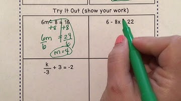 Solving Two Step Equations Notes and Practice Video