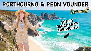 Day Trip to Porthcurno & Pedn Vounder Beach  SO BEAUTIFUL! Cornwall Travel Vlog