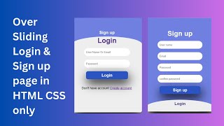 How to make login and sign up page using html and CSS