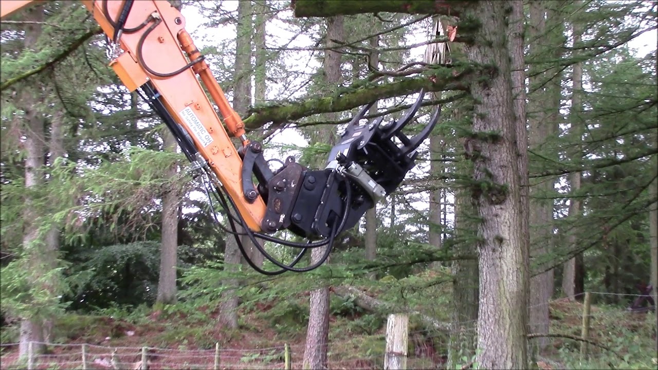 JAK 300 Tree Shear with Rotator on HarvaDig Excavator- Jas P Wilson
