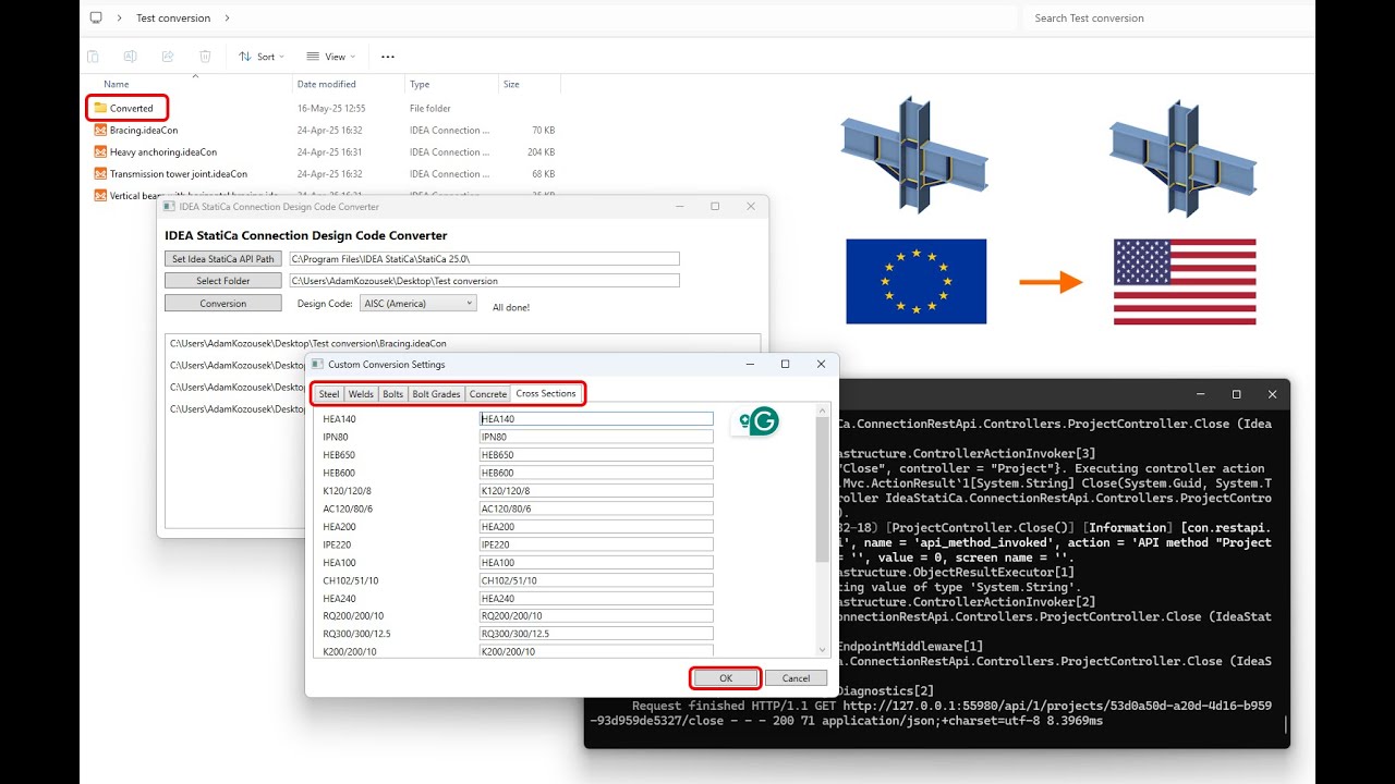 How to change the design code of Connection project - YouTube
