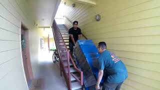 Moving a 350 Lbs Gun Safe to the 4th floor by Rescue Movers in Denton,TX