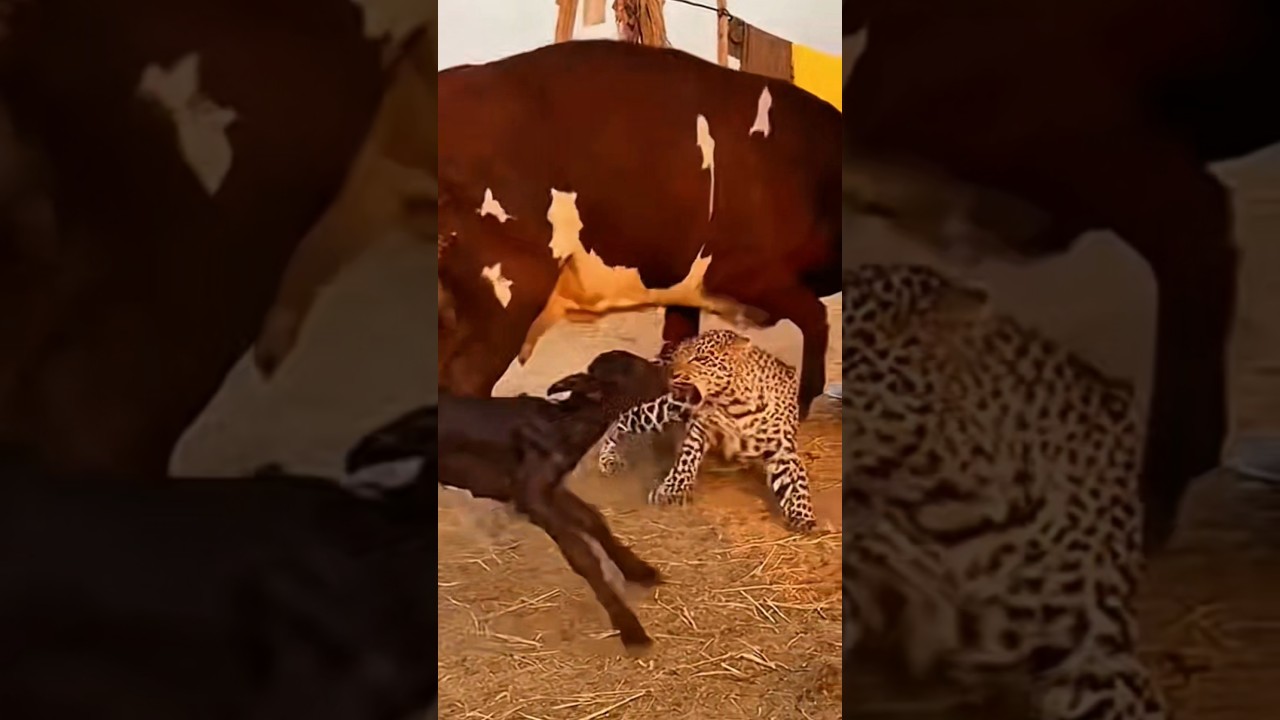 Leopard Shows Unexpected Behavior With a Calf | Unbelievable AI Wildlife Moment