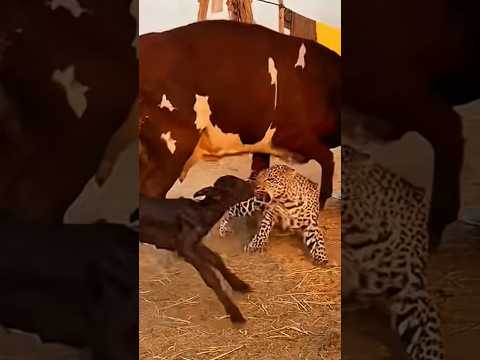 Leopard Shows Unexpected Behavior With a Calf | Unbelievable AI Wildlife Moment
