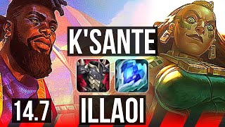 K'SANTE vs ILLAOI (TOP) | 5/0/8, 300+ games | BR Master | 14.7