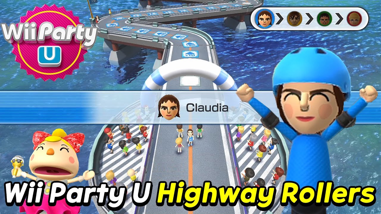 Wii Party U Highway Rollers | Claudia Vs Pavel Vs Dunbar Vs Andre | Expert com | AlexGamingTV