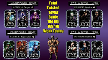 Fatal Twisted Tower 164 165 169 170 With Weak Teams | MK Mobile