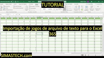 Tutorial de importação de jogos em  arquivos de texto para o Excel 365 *