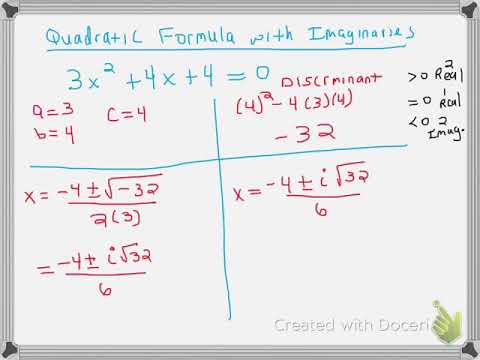 Quadratic Formula with Imaginary Numbers - YouTube