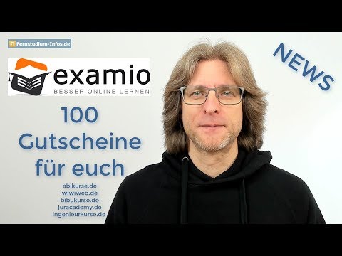 examio-Aktion: 100 Gutscheine für wiwiweb.de, bibukurse.de, abiweb.de und andere Portale