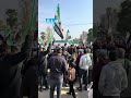 مظاهرة شعبية في بلدة حيالين بريف حماة الغربي خرج فيها الأهالي تأكيداً على وحدة التراب السوري