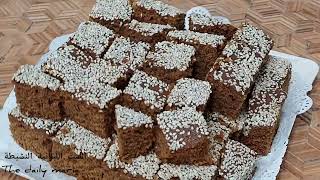 اطيب وأسهل طريقة لعمل الصفوف بدبس الخروب على الطريقة اللبنانية vegan carob Molasses cake.sfouf