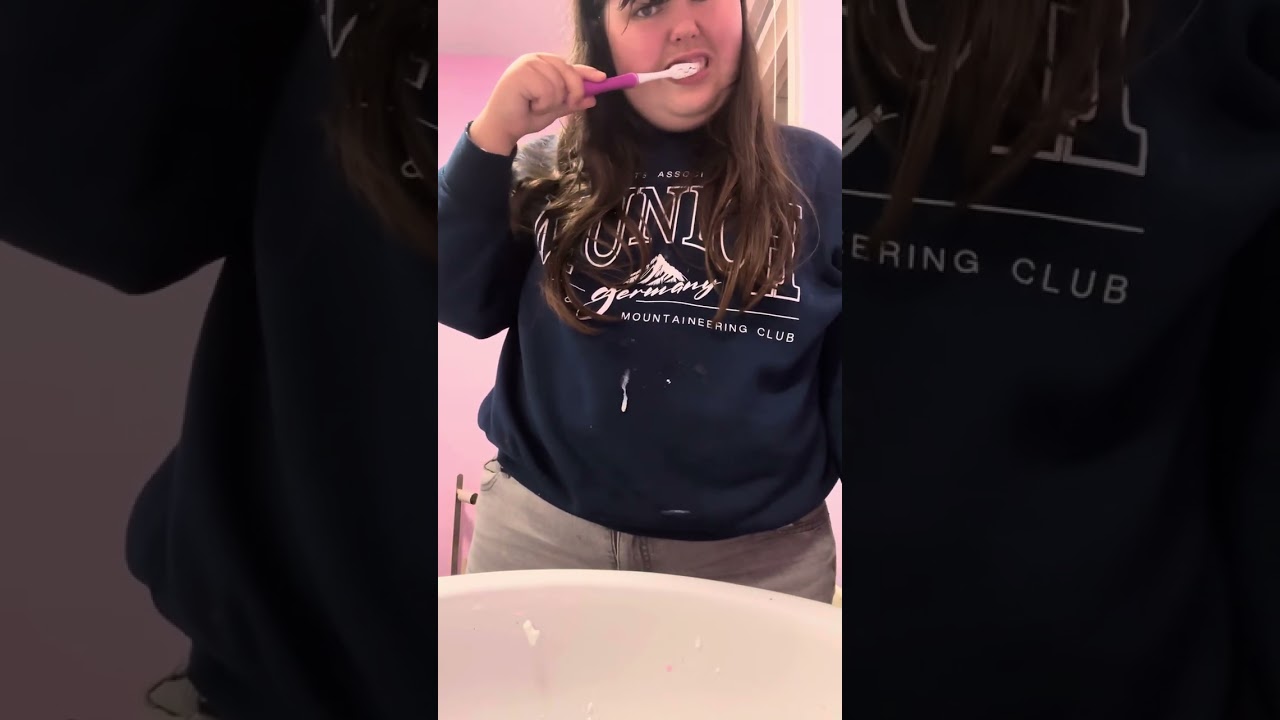 Me brushing my teeth and taking care of my teeth because it is so important to have your teeth