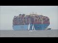 Heavily laden Maersk Essex arrives to the Port of Felixstowe,    8th September 2020