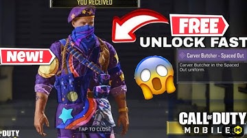 How to unlock/get free Carver Butcher - spaced out skin in cod mobile | free skin in season 3 codm
