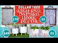 DIY DOLLAR TREE HIGH END Modern Home Decor Dupes | Planter Stand Set | Weathered Wood Farmhouse Tray