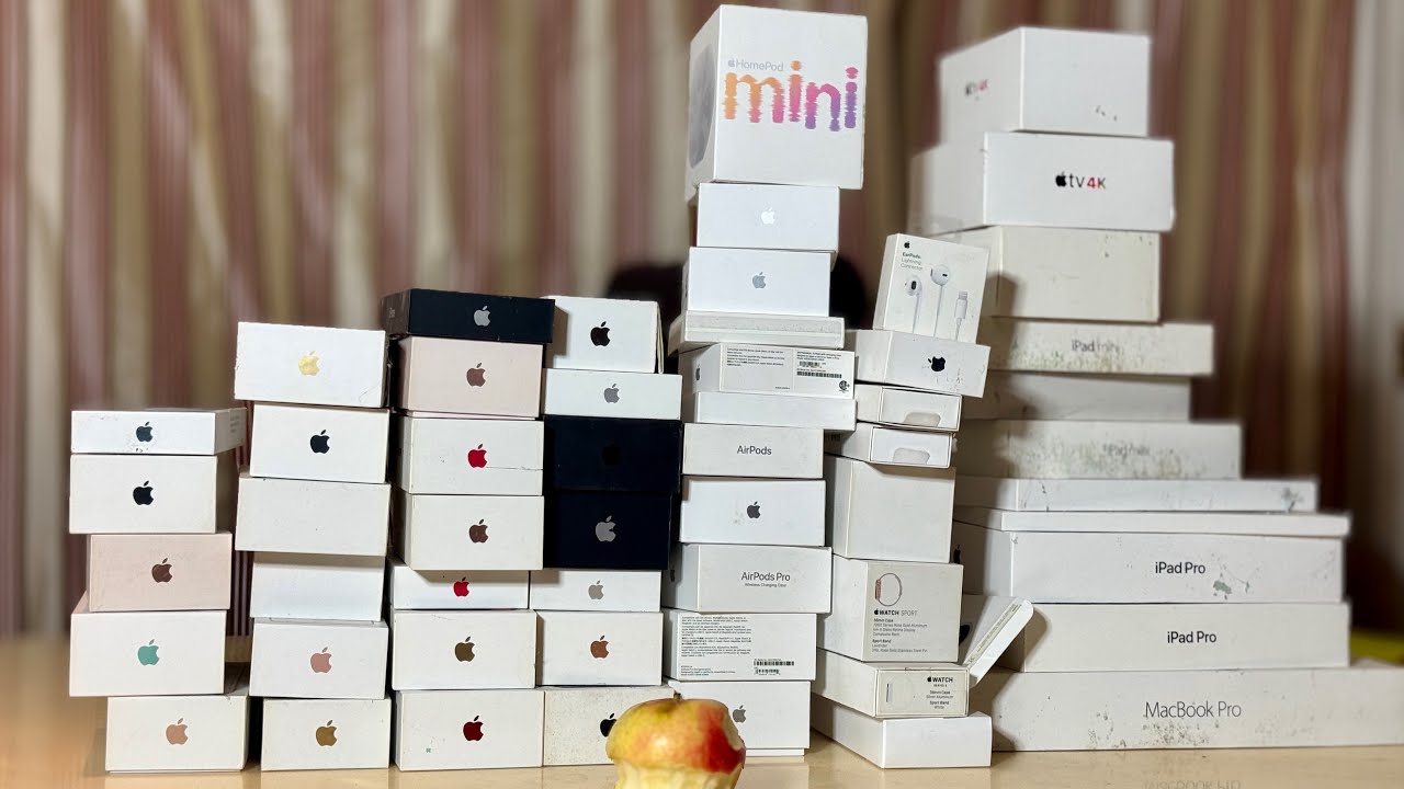 Apple box collection of some of the apple products purchased over the ...