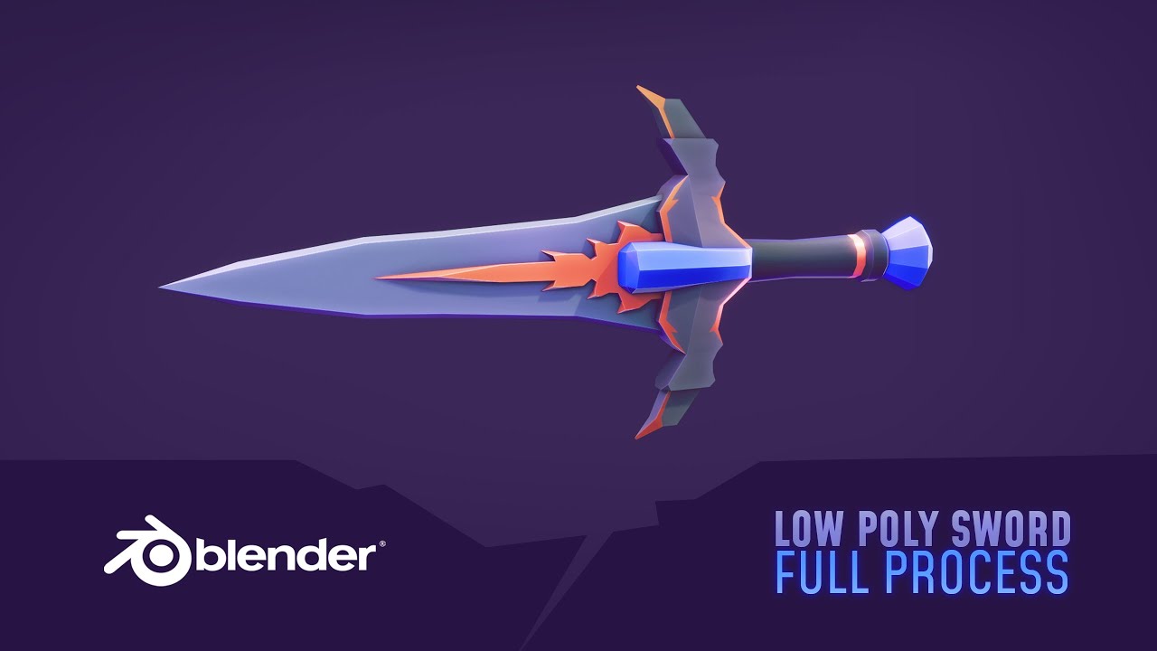 Creating Low Poly Fantasy SWORD | Blender Speed Modeling | Concept Art ...