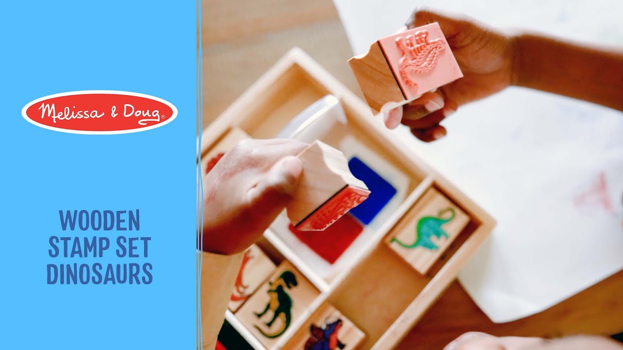 Melissa & Doug Wooden Stamp Set - Dinosaurs 