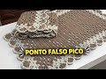 Bico de tapete em crochê sem picô | Tapete retangular coração 